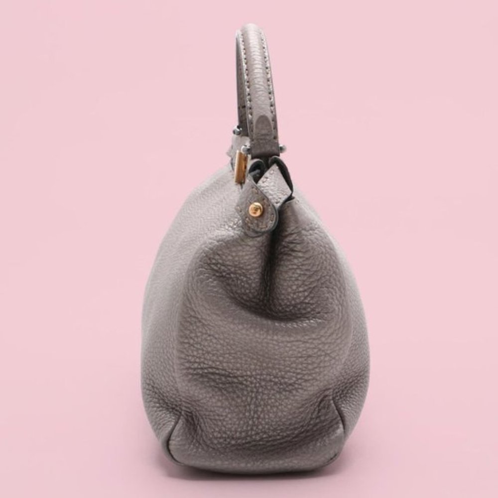 Fendi Medium Gray Leather Selleria Peekaboo Bag - Picture 5 of 13